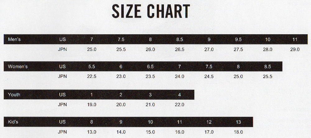 KEEN SIZE CHART